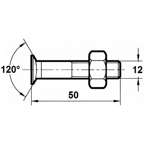 VITE X ARATRO TSPQST 12X50 DX PZ.50