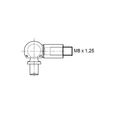SNODO ANGOLARE ACCIAIO SX M8X1.2