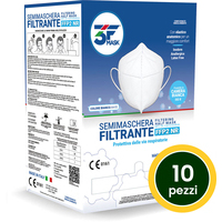 Mascherina FFP2 - DPI categoria III - Bianco (confezione da 10 pezzi)