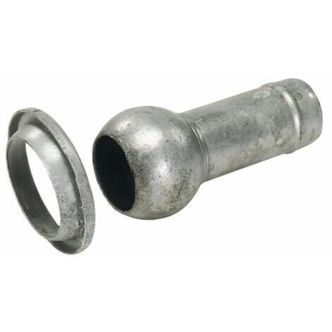 Sfera e anello zincati con tronchetto portagomma �=100 mm