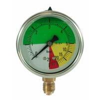 Manometro isometrico alla glicerina con cassa in acciaio inox diametro 63mm, attacco radiale 1/4
