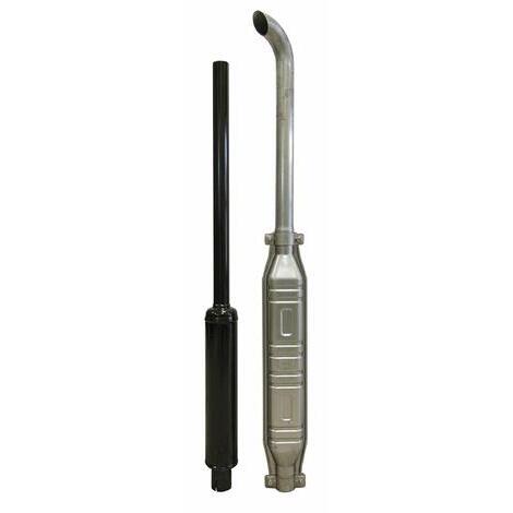 Marmitta completa con prolunga curva  65mm L 1400mm