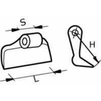 Mazza stampata per trincia L=115 mm, S=52 mm, H=171,5 mm, Ø foro 26 mm. Adattabile a Becchio, Kuhn, Nobili.
