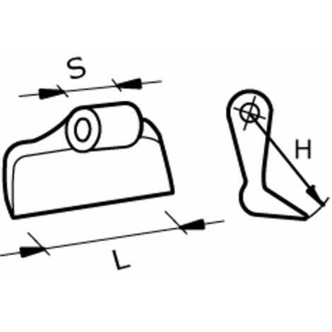 Mazza stampata leggera H=76, L=78, S=13 mm, foro 16,5 mm adattabile Dragone