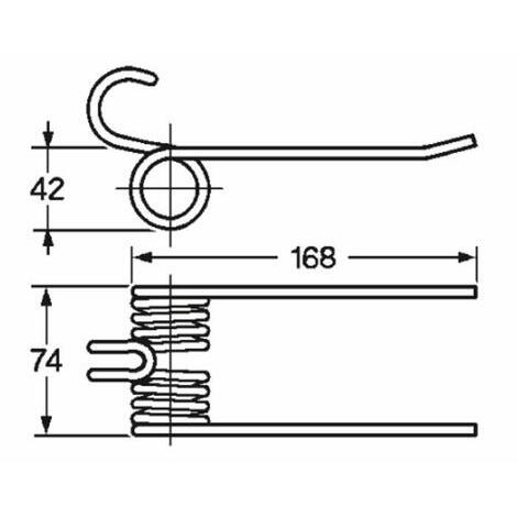 Dente pick-up per pressa raccoglitrice  filo 6mm adattabile a Morra rif. 545010