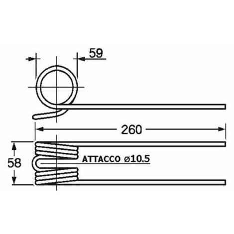 Dente ranghinatore adattabile a Gaspardo rif. R01561 attacco  10