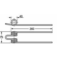 Dente per ranghinatore adattabil FORT modello F2/67, rif. 00311, Ø filo 6mm