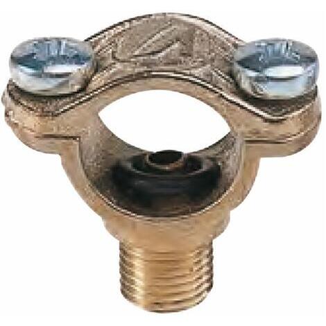 Morsetto a fascetta in ottone, MASCHIO, con guarnizione, per asta inox diametro 1/2''