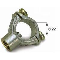 Morsetto a fascetta nichelato cn viti inox e o-ring diametro 22 mm