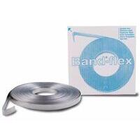 Nastro liscio in acciaio AISI 304 , rotolo 30mt 1/4 con bloccaggio attraverso la graffa.