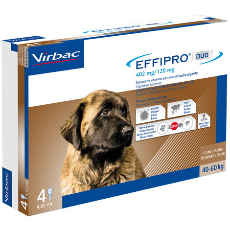 Effipro duo cane xlarge 40-60kg virbac antiparassitario