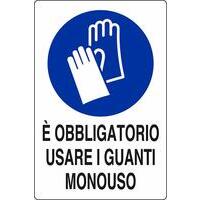Pannello adesivo 30x20 OBBLIGO guanti monouso