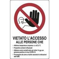 Pannello adesivo 30x20 vietato accesso senza DPI