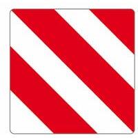 Pannello di segnalazione delle attrezzature agricole per la Germanina, zincato, lato dx, 423x423x0,8 mm DIN 11030 con pellicola classe1