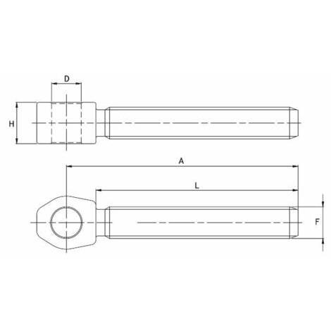 Tirante per attachi snodati M36x3 sinistro