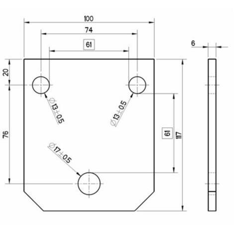 Piastra bloccaggio per molla flex 60x12 adattabile a Siderman