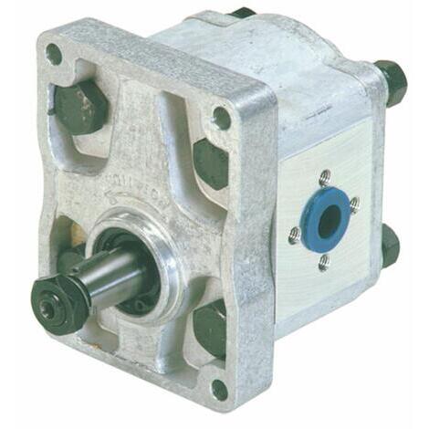 Pompa ad ingranaggi gruppo 2 da 6,3cc sinistra ��MODELLO STANDARD�� con coperchio e base in ghisa, corpo in alluminio. Flangia standard Europea ad albero conico 1:8. Attacchi a flangia. Tipo Plessey A14