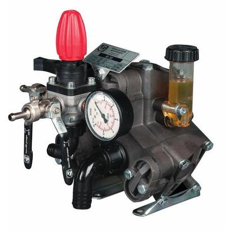 Pompa IMOVILLI ,M35, Pompa con 3 membrane semidrauliche, collettori interni, comando incorporato e parti a contatto con i liquidi ossidate anticorrosione.Standard albero conico  20 mm 39 l/1' - 40 bar