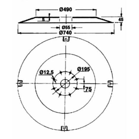 Disco portalama  740mm adattabile Galfr rif. 165-099