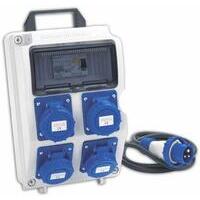 Quadro acs con 4 prese ip55 16A3P230V Cavo 3G2,5 Spina 16A3P Potenza 3Kw 230V