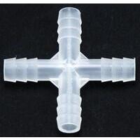 RACCORDO A CROCE IN POLIPROPILENE TRASPARENTE PER MUNGITRICE,  14MM
