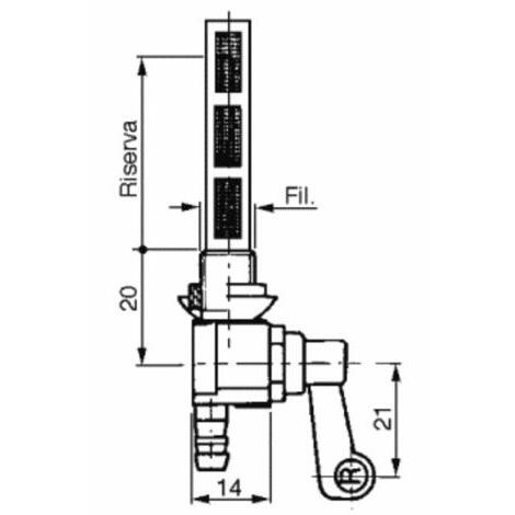 Rubinetto per serbatoi benzina e petrolio 6 adattabile BENASSI  BRUMITAL