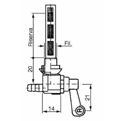 Rubinetto per serbatoi benzina e petrolio 6 adattabile BENASSI  BRUMITAL