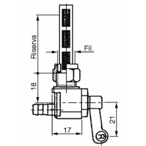 Rubinetto per serbatoi benzina e petrolio 6 adattabile MAB