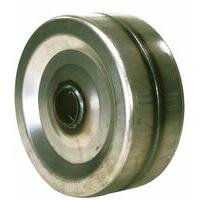 Ruota in lamiera con mozzo portacuscinetto 280x120, foro 52 mm.