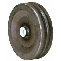 Ruota lamiera con boccola in nylon autolubrificante, misura 225x60x20mm