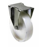 Ruota in nylon  80 x 30mm, con supporto in acciaio fisso