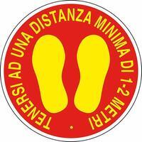 Segnaletica antiscivolo D30cm adesiva Distanza 1mt