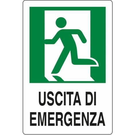 Cartello segnaletica emergenza 30x20 in alluminio