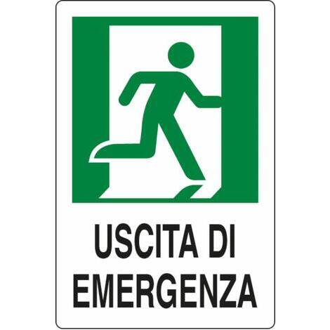 Cartello segnaletica emergenza 30x20 in alluminio