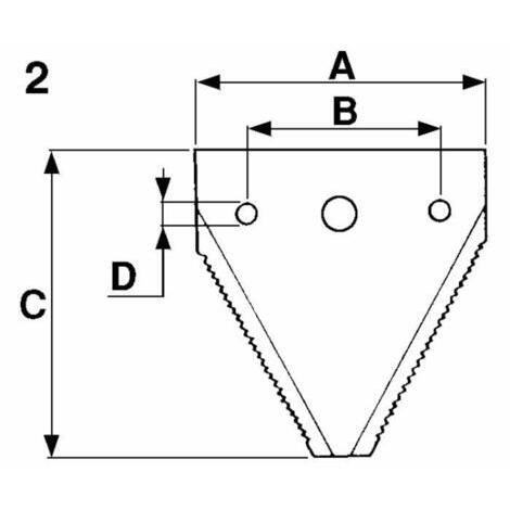 Sezione rigata svasata sotto con foro centrale tipo stretto 50,8x76x2,5 mm, adattabile BCS 563.59015.