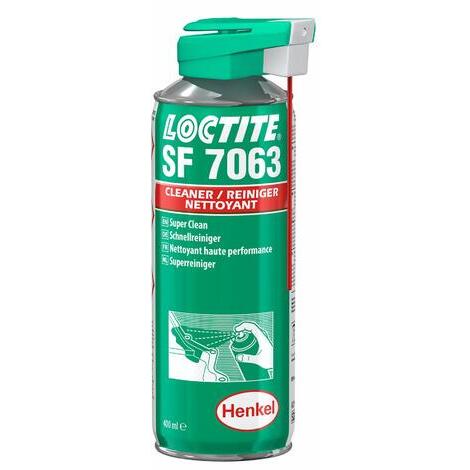 Loctite SF 7063 ,Pulitore multiuso a base solvente per ogni tipo di superficie, che non lascia residui. Rimuove la maggior parte dei grassi, degli oli, dei fluidi lubrificanti e della limatura metallica.