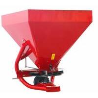 Spandiconcime modello quadrato con tramoggia in acciaio, sistema di spaglio a disco con 4 palette, ideale per le concimazioni granulari Portata 400Kg . Trattori da 20HP. Larghezza spandimento 8-14mt