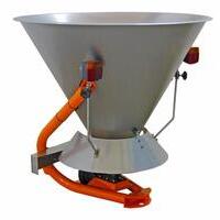 Modello conico con tramoggia in acciaio inox ideale per uso professionale.Portata 200kg. Adatto per trattori da 20CV. Larghezza spandimento 8-14mt
