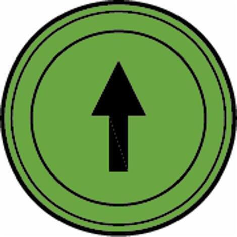 Spia verde indicatore di direzione ( avanti, retromarcia, destra, sinistra), dima di foratura  12,5 mm, 12,5x 25,6 mm
