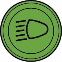 Spia cruscotto trattore rotonda verde anabbaglianti senza lampadina