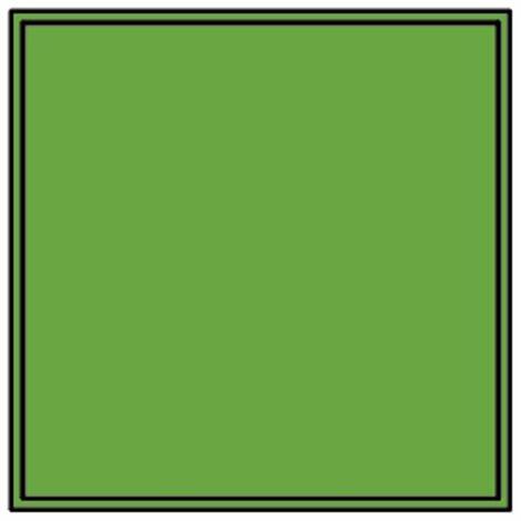 Spia quadrata verde neutro 24x55 mm, sagoma di foratura  20 mm