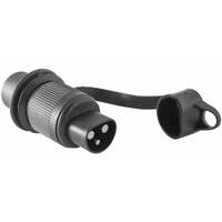 Spina a 3 poli in plastica con cappuccio 12-24V in blister