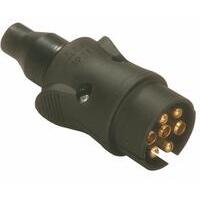 Spina 7 poli 12V con chiusura a vite e cappuccio, in plastica, con contatti a serrafilo e chiusura a scatto