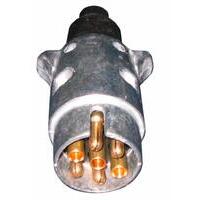 Spina 7 poli 12V in alluminio ISO 1724 tipo N con contatti a serrafilo