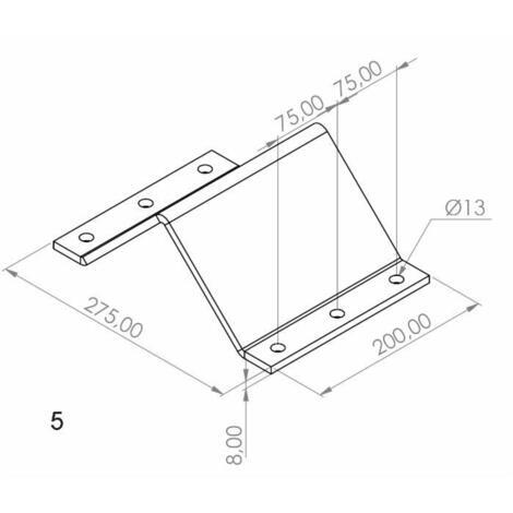 Staffa superiore supporto frangizolle per tubolare 100x100 mm