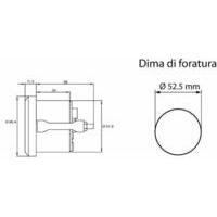 L'indicatore di livello carburante è uno strumento analogico a tecnologia stepper motor. E' possibile retro illuminare sia la scala, sia l'indicatore. Questo indicatore è a 12 V, dima di firatura Ø 52 mm, campo di misurazione 0-4/4, IP 65, temperatu
