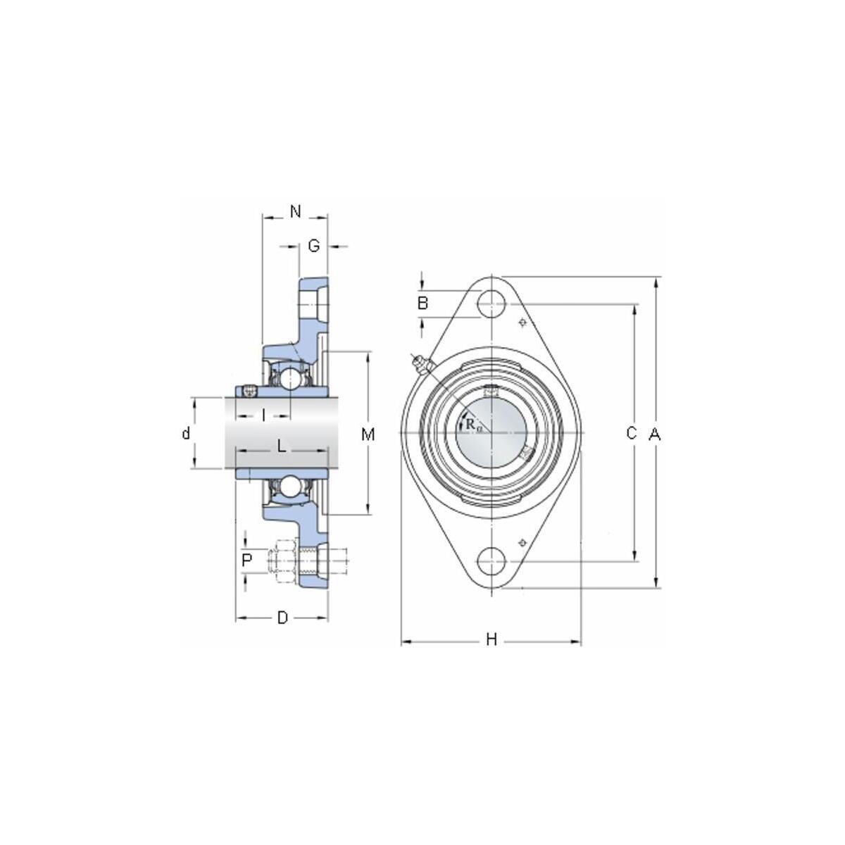 2 Cuscinetti A Flangia Autoallineanti Uxcell FL000 - Foro 10mm In Lega Di Zinco
