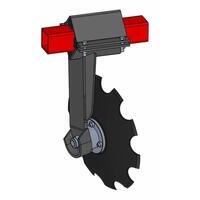 Elemento frangizolle anteriore con disco dentato da Ø 460 mm ,spessore 5 mm,per tubolare 80x80 e mozzo smontabile