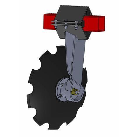 Elemento frangizolle posteriore con disco dentato da  560 mm ,spessore 6 mm,per tubolare 100x100 e mozzo smontabile