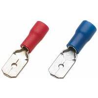 Terminale maschio rosso 6,35x0,8 mm, per cavo 0,25 - 1,65 mm² , lunghezza 21,5 mm